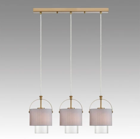 Подвесной светильник Lumion Jane 6592/3A латунь/серый, металл/текстиль, стекло E14 3*40W 220V (на проводе)
