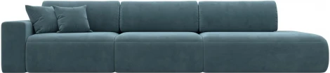 Диван прямой Лига-036 НПБ Модерн Лонг подлокотник слева (Бирюзовый/Велюр) Лига Диванов арт.121357L