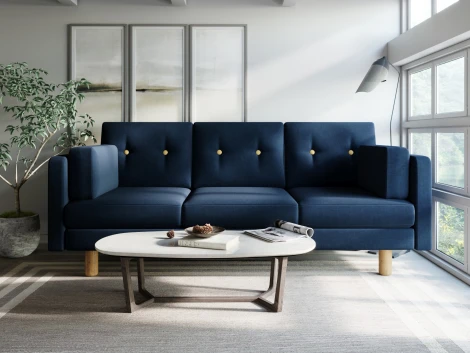Диван Arsko прямой Ингвар Б велюр синий