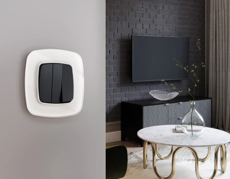 Рамка Ambrella Volt OMEGA Radian (Белый Стекло органическое) 3-ая OF320103