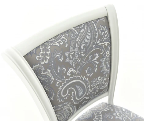 Стул Кабриоль, Белый с патиной серебро, Аврора