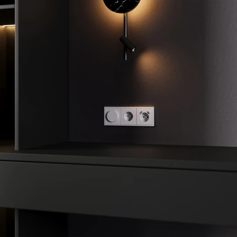 Накладка для светорегулятора поворотно-нажимного (серый) Voltum S70 VLS002016