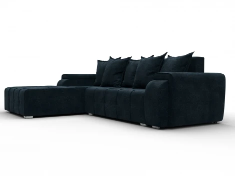 Диван угловой Лига-121 левый угол (ДСП,Брус,Велюр/Графит) Лига Диванов 137354L