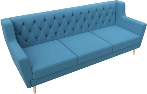 Диван кухонный прямой Брайтон 3 Люкс (Голубой/Рогожка) Лига Диванов арт.123188