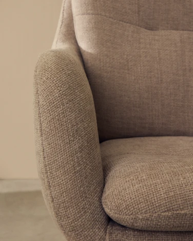 Поворотное кресло Lexa из бежевой синели с бежевыми ножками арт.229369