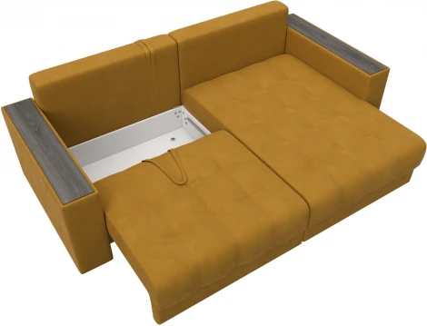 Диван угловой с декором Лига-049 НПБ Лига Диванов (Велюр) арт.128461