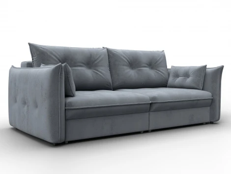 Диван прямой Лига-100 НПБ (ДСП,Фанера/Пластик/Велюр/Серый) Лига Диванов 133656