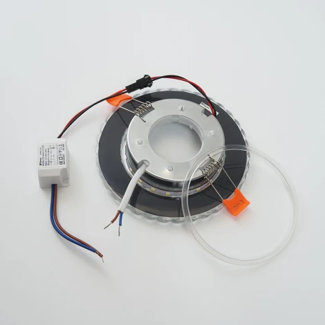 Светильник встраиваемый с белой LED подсветкой Feron CD4046 41908 GX53 без лампы, прозрачный, хром