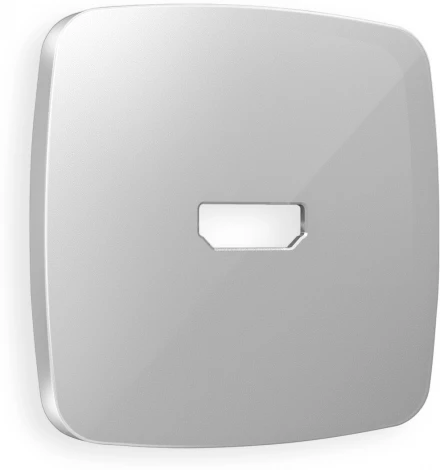 Лицевая панель Ambrella Volt OMEGA (Серебро глянец) для HDMI розетки QUANT OP4140