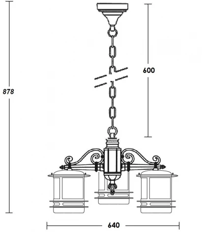 Уличный светильник подвесной Oasis Light TOKIO 68370/3 Bl opal (220V, на цепи, фонарь, IP44)