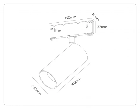 Трековый светильник магнитный светодиодный 3CCT 3000K-6000K 24W 48V Ambrella Track System GL2315