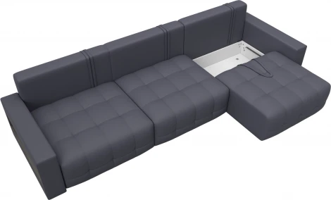 Диван прямой с полками Лига-053 НПБ Лонг Лига Диванов (Экокожа) арт.128921