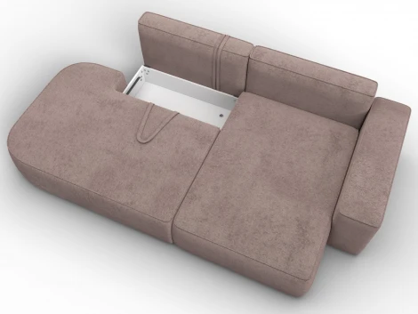 Диван угловой Лига-065 угол правый (ДСП/Пластик/Велюр/Бежевый) Лига Диванов 129807