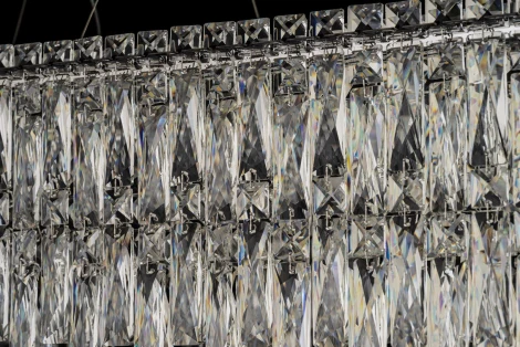 Подвесная люстра светодиодная Arti Lampadari Ovindoli Nickel Ovindoli L 1.5.100x35.100 N (220V, хрусталь, на тросе)