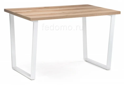 Стол Woodville Лота Лофт 120 25 мм дуб делано светлый / белый матовый 489649