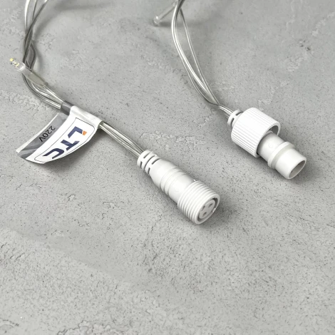 Гирлянда Нить 10м золотой с мерцанием белого диода 220В, 100 LED, провод прозрачный ПВХ, IP54 Laitcom PST100BLW-10-2GL