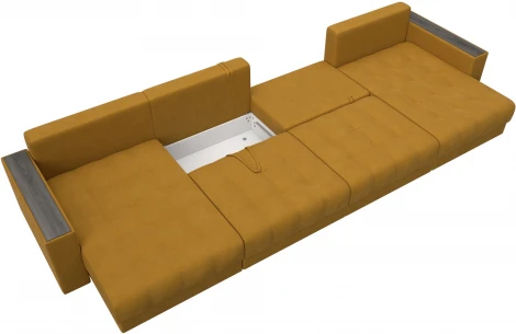 Диван П-образный с декором Лига-049 НПБ Лонг Лига Диванов (Велюр) арт.128563