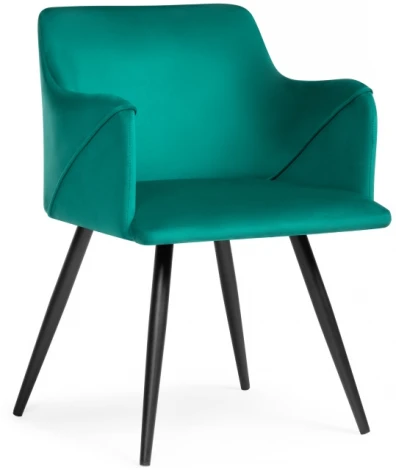 Стул Woodville на металлокаркасе Эджелл зеленый / черный 551068