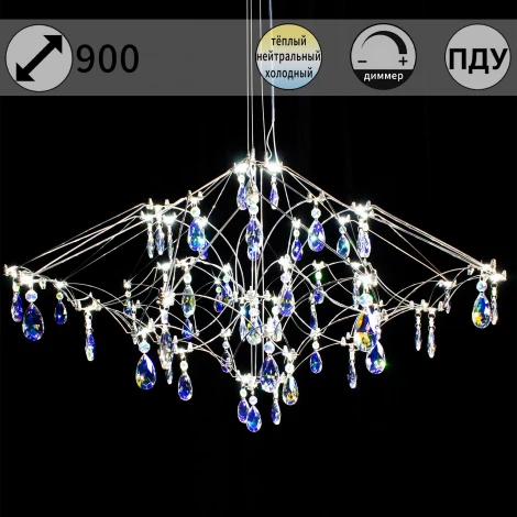 Подвесная люстра светодиодная хрустальная с пультом ILLUMICO IL0606-900HX-57 Ether
