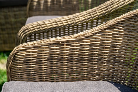 Обеденная группа из искусственного ротанга, цвет соломенный 4SIS Базелла BAZS6C3T-8-SET