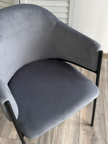 Стул M-City ДИЛЛ, цвет H-14 Серый, велюр / черный каркас