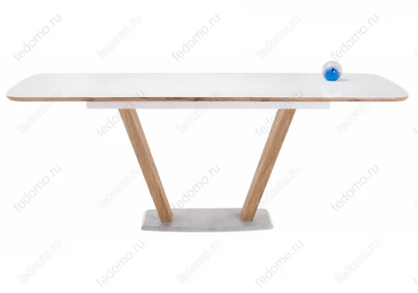 Стол на тумбе Woodville Петир 160 белый / дуб монтана 462108