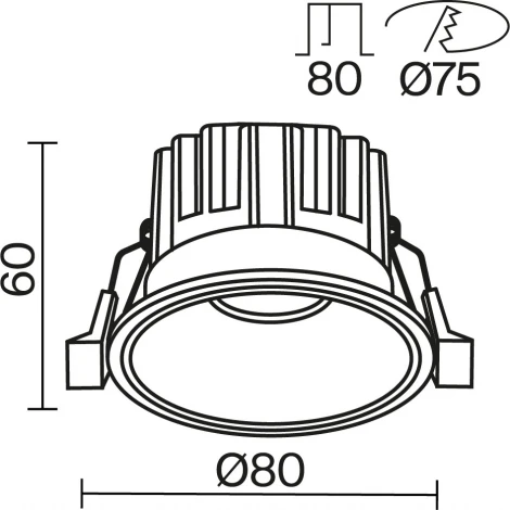 Встраиваемый светильник Maytoni Round DL058-12W3K-W (LED, 220V, круглые)