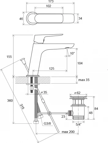 Смеситель Ravak Classic CL 011.00 для раковины