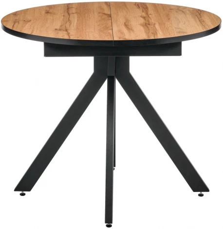 Стол Bradex Home Rudolf круглый раскладной 90-120x90x75см, Дуб Вотан, черный (RF 0454)