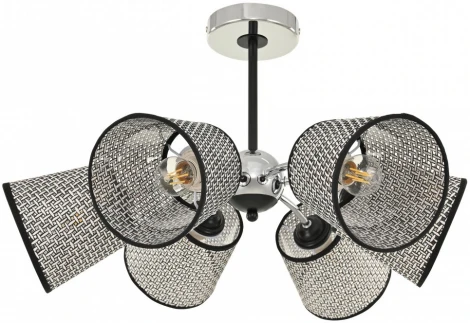 Потолочная люстра на штанге Arte Milano Napoli-320007 320007/3+3 CR.BK (220V)