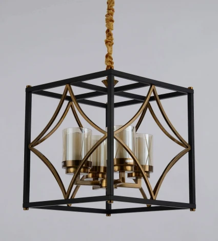 Подвесная люстра Lumina Deco Quadrato Duo LDP 1223-4 BK+MD