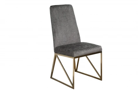 30C-20140 Стул велюр шенилл серый/браш.золото 49*65*99см Garda Decor