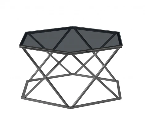 Журнальный столик Stool Group Круз 93*80 стекло smoke сталь темный хром УТ000036337