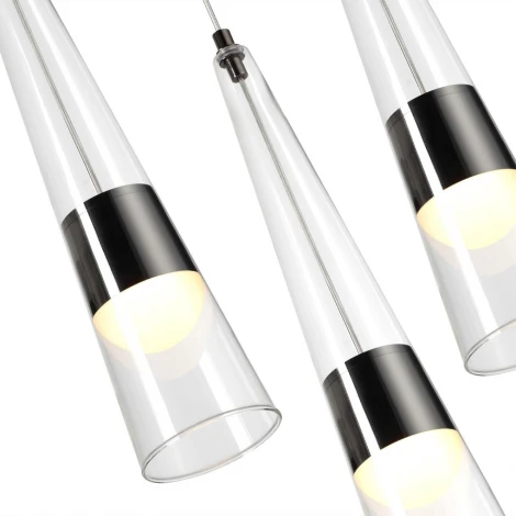 Подвесной светильник каскадный Odeon Light Lump 5044/42L глянц.темн.хром/прозрачный/металл/стекло LED 42W 3000K 4167Лм (220V, на проводе)