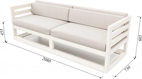 Диван Arsko Магнус Б беленый дуб велюр светло-серый