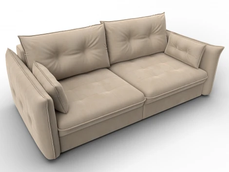 Диван прямой Лига-100 НПБ (ДСП,Фанера/Пластик/Велюр/Бежевый) Лига Диванов 133647