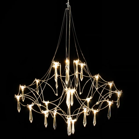 Подвесная люстра светодиодная хрустальная с пультом ILLUMICO IL0909-600HX-33 Ether