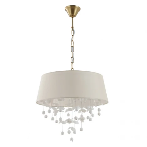 Подвесная люстра с керамическими подвесками (13029/6P Beige) Indigo Tenerezza V000557 (220V, на цепи)