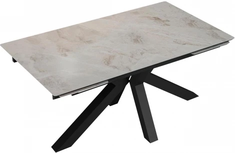 Стол DikLine SFE160 Керамика Italian Grey (глянец серый)/подстолье черное/опоры черные (2 уп.) арт.00-00074489