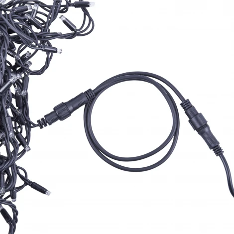 Удлинитель для гирлянд серии F90PRO 1м статика/мерцание IP67 черный Uniel UCX-F90 E/1M/BK