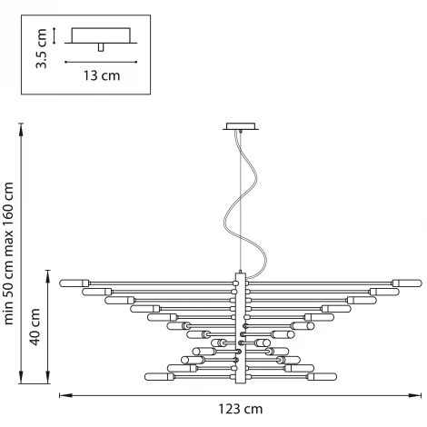 Подвесная люстра Lightstar Ragno 733247 (220V, на тросе)