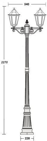 Наземный фонарь Oasis Light PETERSBURG M 79809MA Gb (220V, фонарь, IP44)