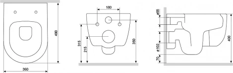 Унитаз подвесной Damixa Sirius DX86C1700SC с микролифтом