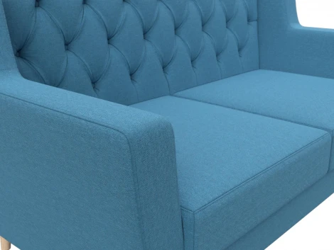 Диван кухонный прямой Брайтон 2 Люкс (Голубой/Рогожка) Лига Диванов арт.123184