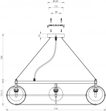 Подвесная люстра Maytoni Carcass MOD312PL-10GCH