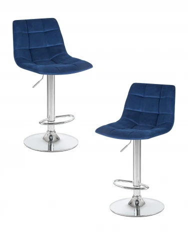 Набор 2 шт стул барный DOBRIN TAILOR (синий велюр (MJ9-117))