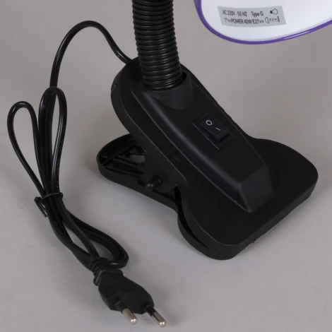 Офисная настольная лампа на прищепке с выключателем Reluce 00108-0.7-01 PURPLE