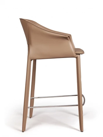 Стул полубарный Top Concept GIO, кожа хаки-тауп