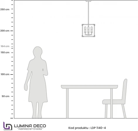Подвесная люстра Lumina Deco LDP 1140-4 BK+MD (220V)