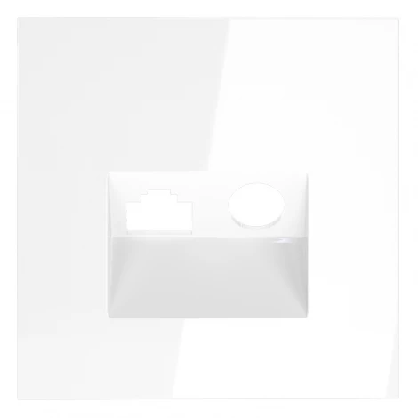 Накладка для розетки TV+RJ45 Voltum S70 VLS002701 (белый глянцевый)